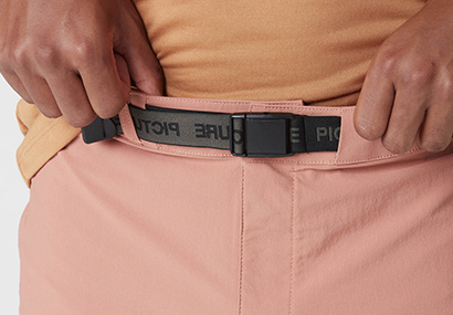 Adjustable waist with integrated belt
